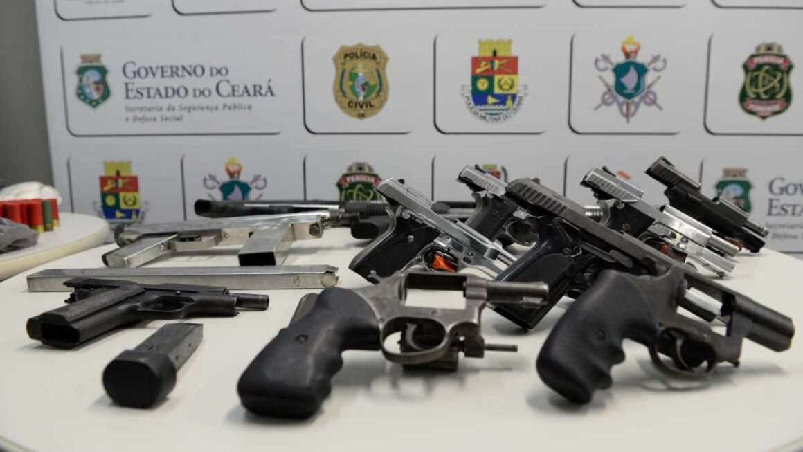 Ações das Forças de Segurança do Ceará resultaram no aumento de 8,6% na apreensão de armas de fogo nos sete primeiros meses de 2025